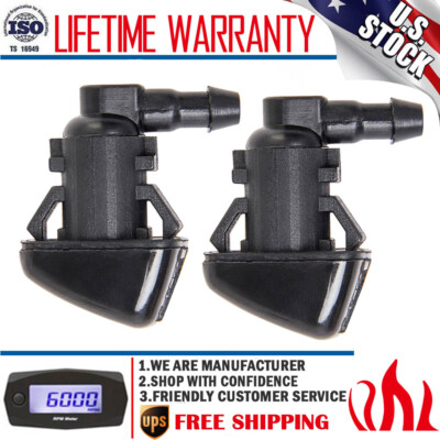 2PCS Windshield Washer Fluid Spray Jet Nozzle Kit Front For Ford Edge 2007-2010