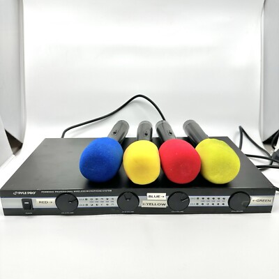 PYLE Pro PDWM5000 Wireless 4 Microphone System Transmitter - Quadruple Channel