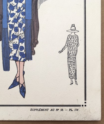 Estampe Portrait Femme Mode Art Déco Créations Parisiennes Couture 1920s - Picture 6 of 7