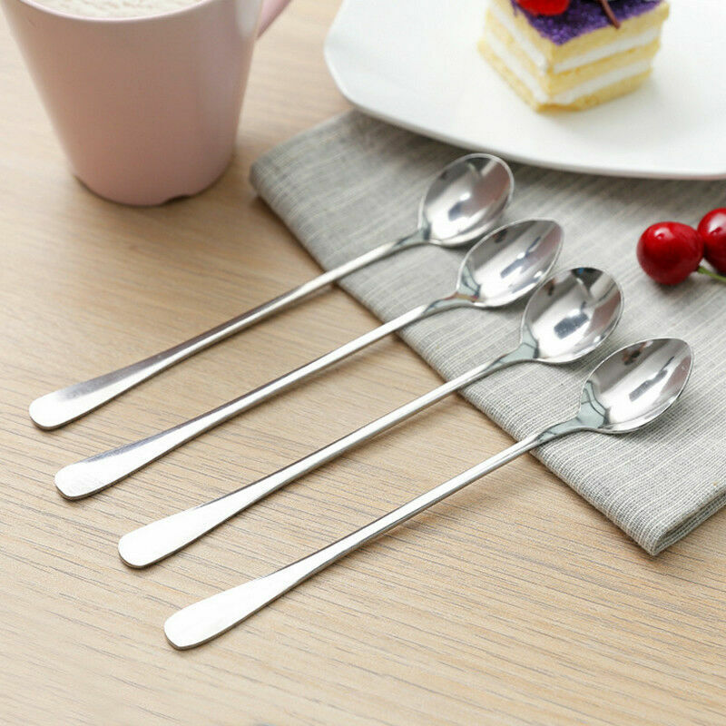 Desert Spoons Latte Long Handle Stainless Steel Spoons Coffee  Ice cream |  eBay