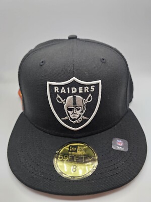 Las Vegas Raiders New Era Cloud Icons Fitted Hat 59FIFTY 7 1/8 Black Silver NFL New Era NFL Las Vegas Raiders Cloud Icon Black 59FIFTY  main image 3