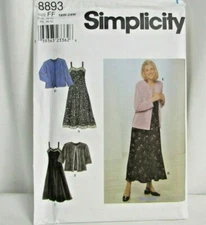 Simplicity Pattern 8893 Fit and Flair Dress Knit Cardigan 18W - 24W Uncut