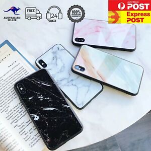 iPhone 6 7 8 Plus 6s 7s X XS MAX XR Tempered Glass Back Rubber Shockproof Case | eBay