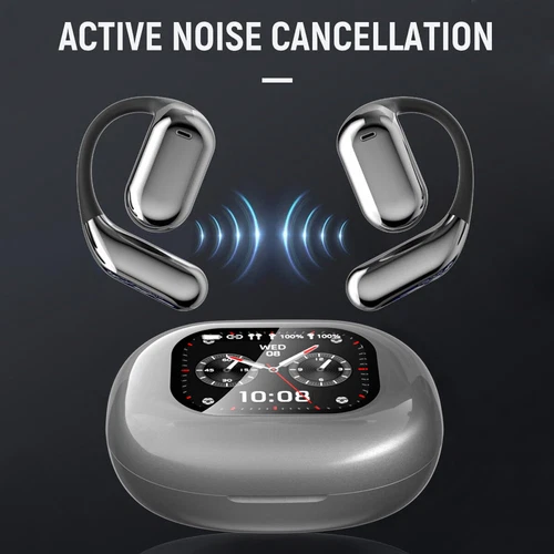 LCD Touch Screen Open-Ear Earbuds Wireless Bluetooth 5.4 Headphones Earphones - Picture 13 of 21