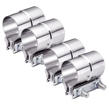 4pcs 3 Inch Lap Joint Exhaust Band Clamp Muffler Sleeve Coupler Stainless Steel