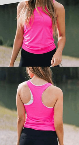 zyia hot pink copper charged tank
