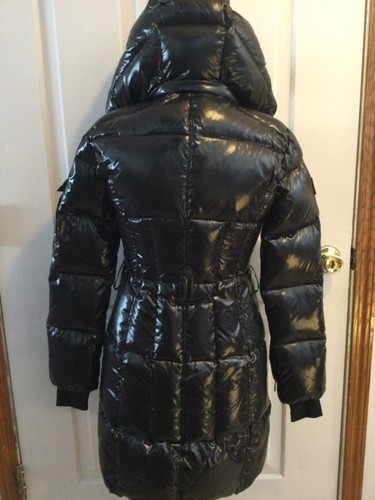 New $625 Sam New York Noho Jet Black Midlength Hooded Down Jacket Coat S NO BELT - Picture 8 of 13