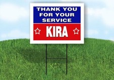 KIRA THANK YOU SERVICE 18 in x 24 in Yard Sign Road Sign with Stand