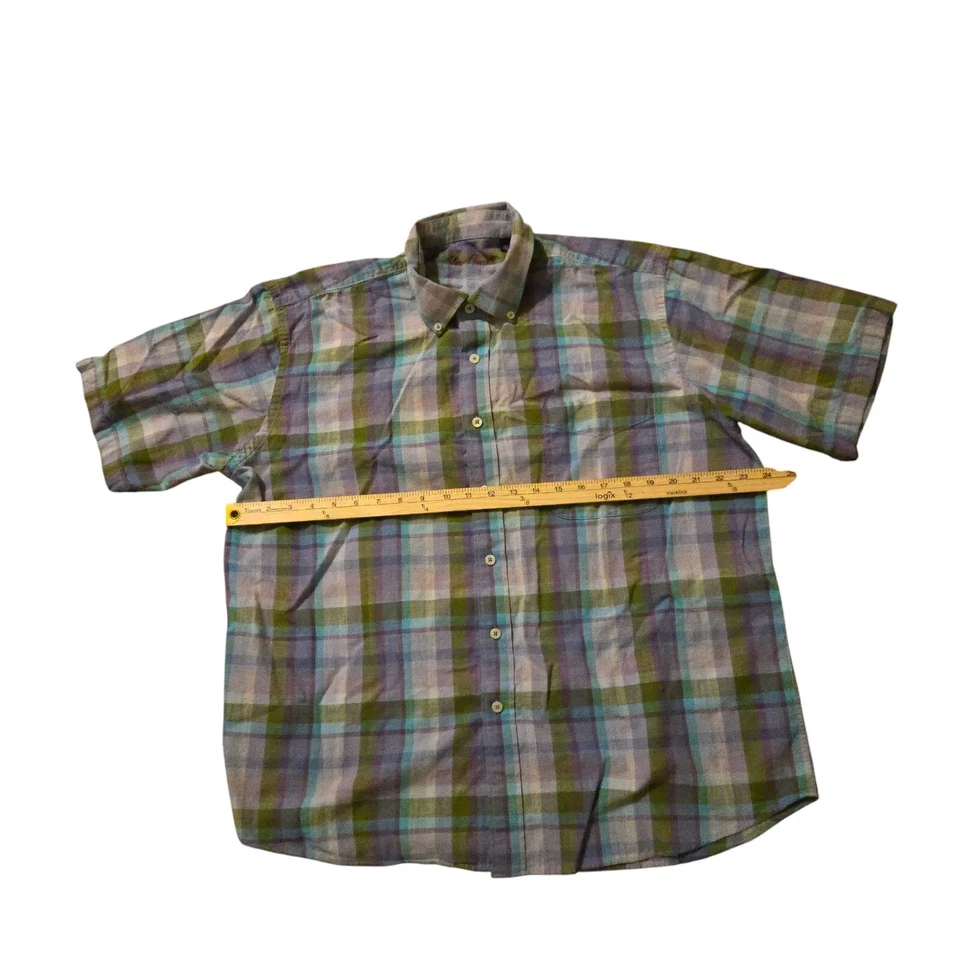 Alan Flusser XL Striped Purple Cotton Button Down Preppy Collegiate - Image 4 of 4