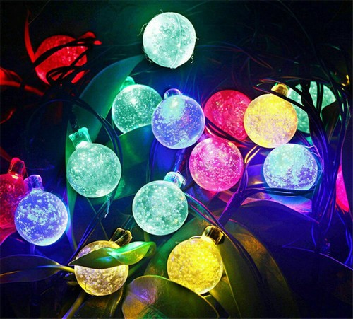 Luci a corda esterne patio festa giardino matrimonio 50 lampadina solare LED - Foto 18 di 20