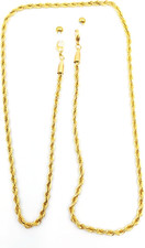 Vintage Gold Rope Chain Eyeglass Holder, Twisted Metal Sunglasses Strap in 3.8MM