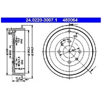 2X Bremstrommel Hinten FüR Abarth 500E 332 23 Bis 26 ATE 51822458 46354481