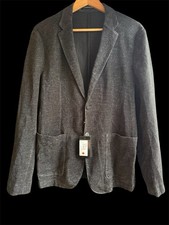 Emporio Armani Blazer Jacket Size 48 Medium Grey Knit Italy BNWT RRP £720