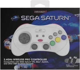 Retro-Bit SEGA Saturn&reg; 2.4GHz Wireless Pro Controller for Sega Saturn, Sega Mega
