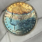 1886-P Morgan Dollar $1 Philadelphia Silver One 90% US Coin GOLDEN BLUE TONER