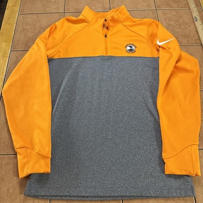 Pebble Beach Nike Golf Quarter 1/4 Zip Orange Gray Men s Size Small Sweater
