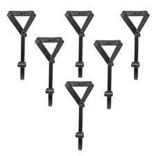 Vintage Wrought Iron Coat Hook Set   6 Handcrafted Forged Metal Hooks for Coa...