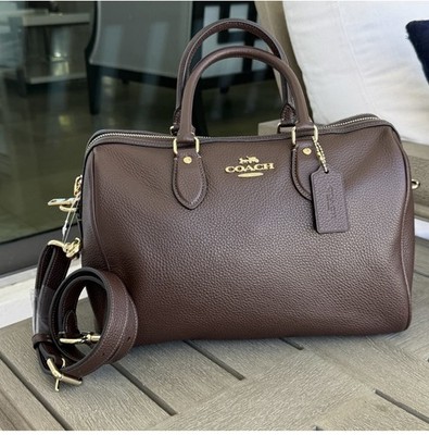 NWT Coach Rowan Large Satchel Bag in Maple CES11
