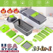 14-In-1 Vegetable Fruit Kitchen Chopper Cutter Food Onion Veggie Dicer Slicer⭐