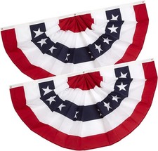 3x6 Ft 250th Anniversary Flag American Pleated Fan flags 4th of July Decorati...