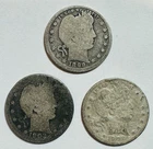 Lot of 3 – Barber Quarters (1899 & 1902) · 90% Silver 10% Copper