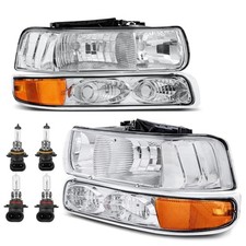 Headlight Assembly Front Lamp Compatible with 1999-2002 Chevrolet Silverado 1500