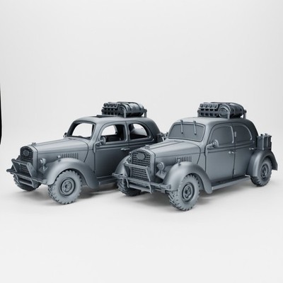 Ford WAO1 Staff Car with Stowage (UK, WW2) Tabletop Wargaming 3d Printed