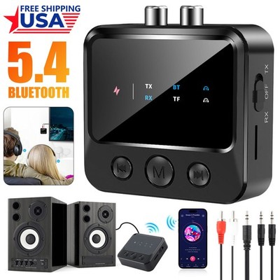New 5.4 Bluetooth Wireless Audio Transmitter Receiver Combo Adapter AUX RCA US
