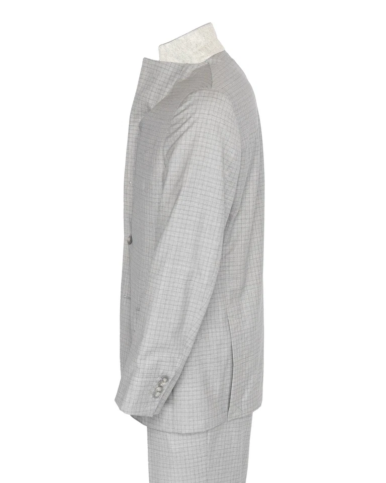 NUEVO CON ETIQUETAS TRAJE EIDOS by ISAIA Tenero ligero lana gris cuadros lujo Italia 52 Foto 3 de 4