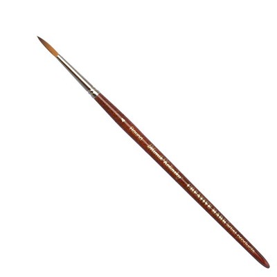 Mimik Kolinsky Brush - # 4 Round - Short Handle Synthetic Paint Brush - Handm...