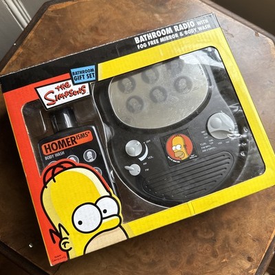 The Simpsons Homer Badezimmerradio mit beschlagfreiem Spiegel und Duschgel 2004 versiegelt