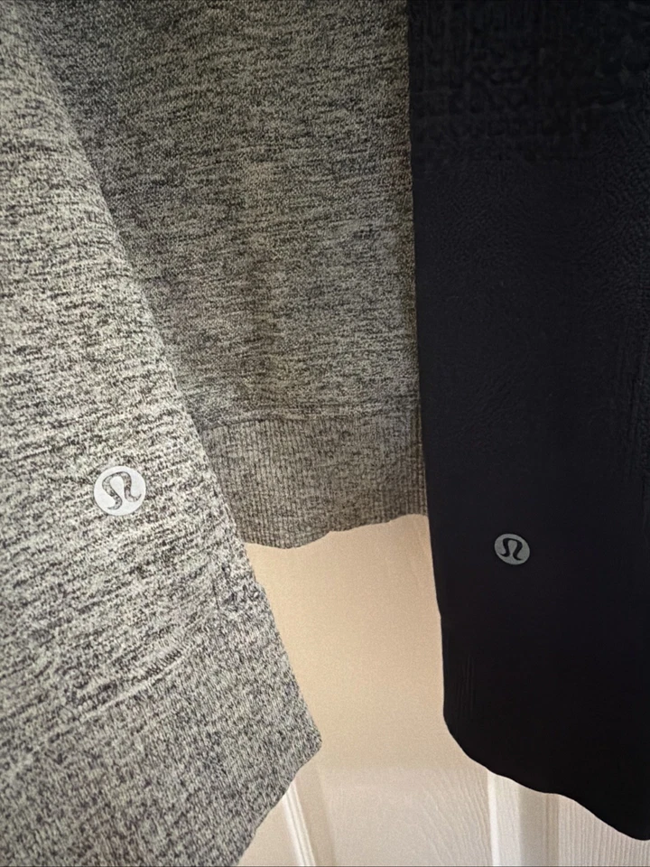 (2) Pullover Lululemon Engineered Warmth cuello redondo para hombre grande (L) - azul marino y gris Foto 2 de 4