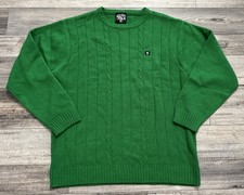 South Pole Southpole Cable Knit Sweater Mens Size XL Green Pullover Y2K