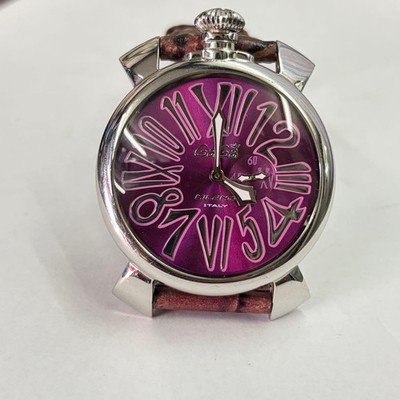 GAGA MILANO Manuale 46 Quartz Watch 46mm Purple Stainless Steel