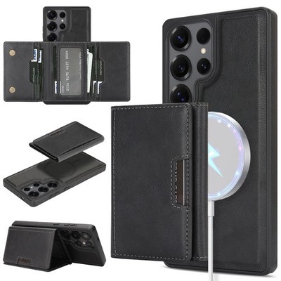 For Samsung S26 Ultra S25 S24 Shockproof Leather Detachable Magnetic Wallet Case