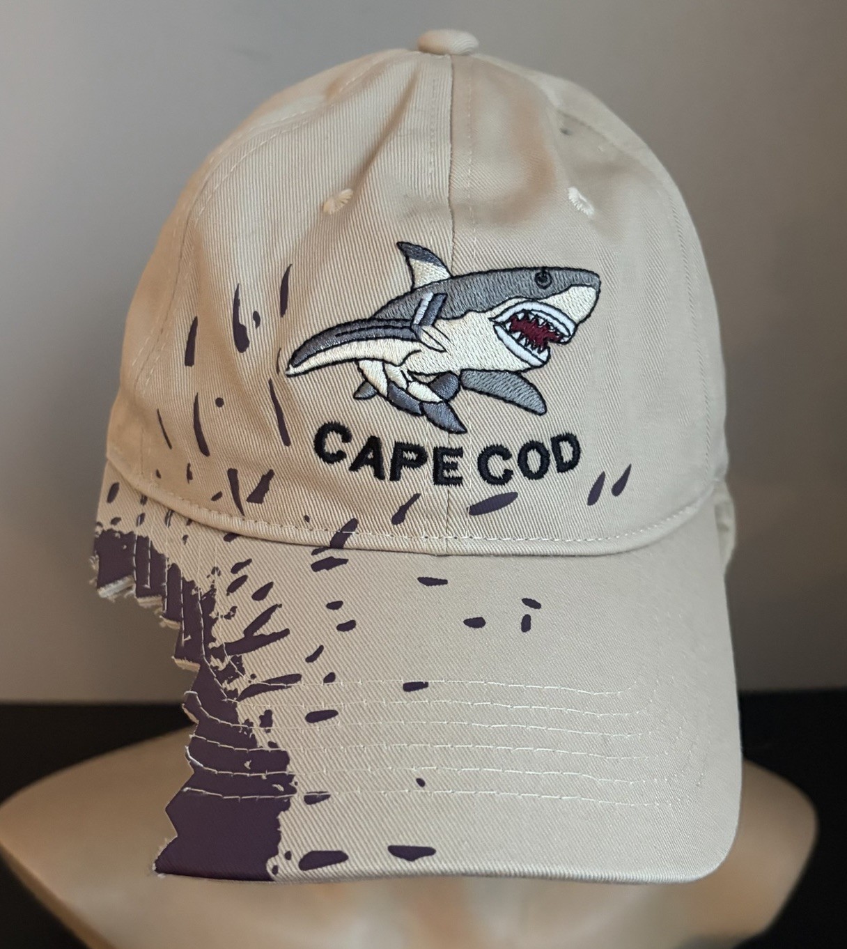 Cape Code Shark Attack Embroidered Graphic Adjust… - image 1
