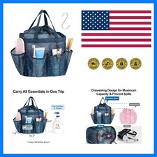 Mesh Shower Caddy Portable with Drawstring - 2-Handle Shower Bag for Dorm