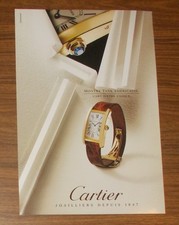 Raro orologio pubblicitario vintage LES MUST DE CARTIER TANK AMERICAINE 1993