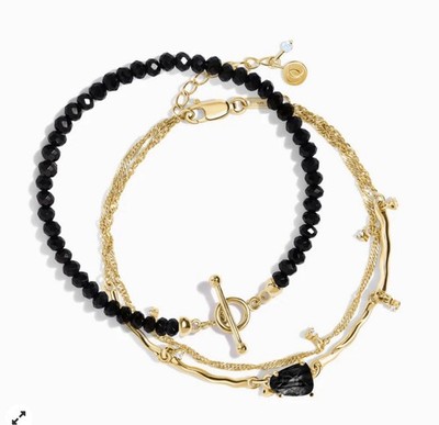New Moon Magic Black Obsidian Bracelet Stack - Grounded Goddess