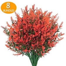 8 Bundles set Artificial Flowers Fake Plants Flower Outdoor UV