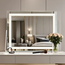 Vanity Mirror with light,Dimmable 3Color Mode,USB Charging,360° rotation,23*18IN