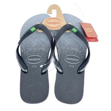 Havaianas Unisex Brasil Fresh Flip Flops Black Gray Women's 9-10W Men's 8