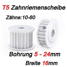 T5 10-60 Zähne Breite 16mm Zahnriemenrad Zahnriemenscheibe Riemenscheibe AF-Typ