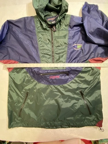 Jansport Cal State Northridge Windbreaker Mens XL Color block Vintage 90s Zip image 2