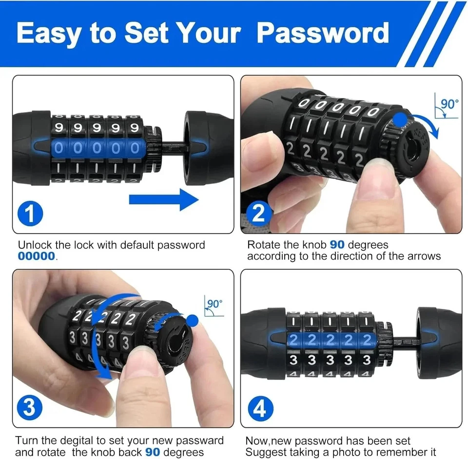 Tonyon 5 Digit Combination Code Bike Lock Heavy Duty Strong Security Bicycle etc - Image 4 of 4