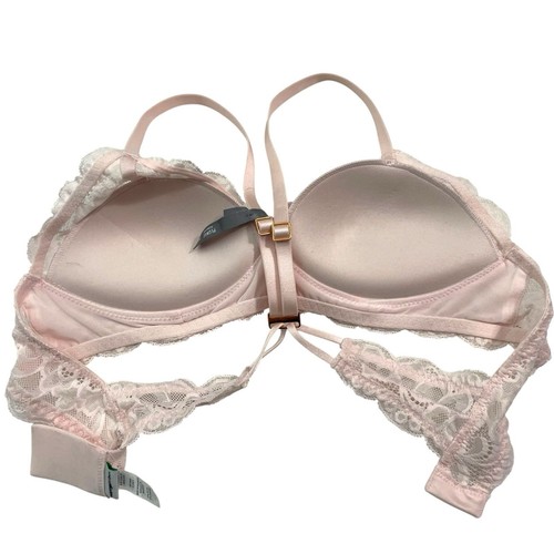 Aerie Womens Bra Size 34A Ballet Pink Real Power Wireless Lace Plunge Padded - Picture 5 of 11