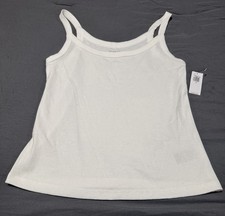 Old Navy White Ribbed Camisole Tank Top Medium NWT