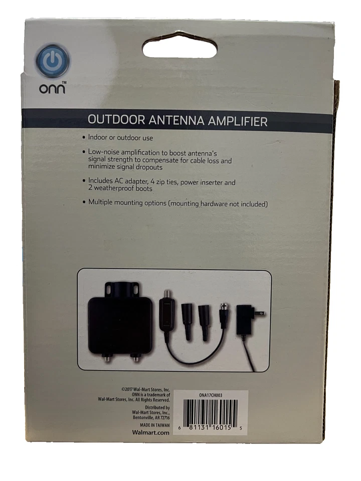 ONN Outdoor HD Antenna Signal Booster Amplifier ONA17CH003 - Image 2 of 3