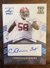 CHRISTIAN BARMORE 2021 LEAF DRAFT FUTURE STARS PLATINUM RC /30 AUTO PATRIOTS