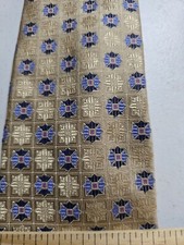 Vintage Gentry JZ Richards Necktie Gold Geometric Classic USA Made Silk EUC